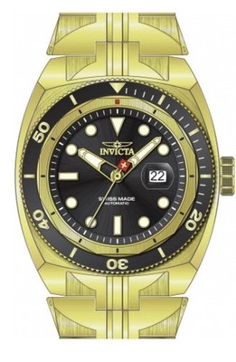 Invicta 52mm Swiss Made Men Model 44755 - Men's Black Gold Watch Automatic
